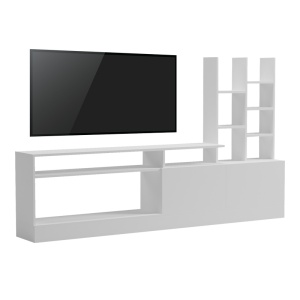 Mobilă TV Seruno, alb, 170x25x100 cm - Img 2