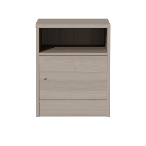 Noptiera Model Foly, Alb/Stejar gri, 40x40x50 cm - Img 3