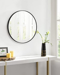 Oglinda rotunda, Songmics, Negru, 61x61x3.6 cm - Img 3