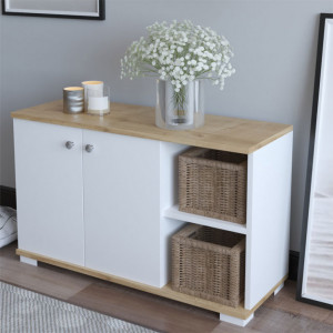 Pantofar Model Deril, Alb/Sonoma, 90x33x52 cm - Img 3