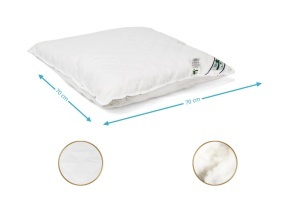 Pernă matlasată cu microfibră Soft Touch și umplutură siliconizată, fermitate medie, Alb, 70 × 70 cm - Img 2