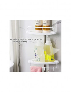 Raft de colt pentru baie, Songmics, 95-300 cm, BCB02SW - Img 7