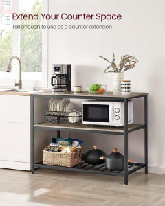 Raft de organizatoare pentru Bucatarie Model Saylor, Gri/Negru, 120x60x90 cm - Img 2