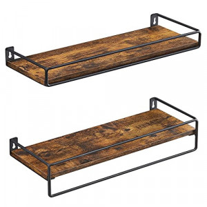 Raft de perete, Vasagle, Negru, 40x15.5x5 cm - Img 2