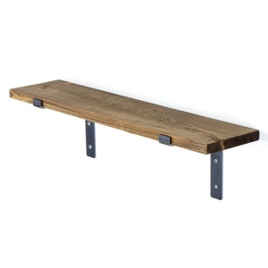 Raft din lemn Lam002 Negru 60x16x14 cm - Img 5