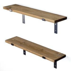 Raft din lemn Lam006 Negru 60x16x14 cm - Img 8
