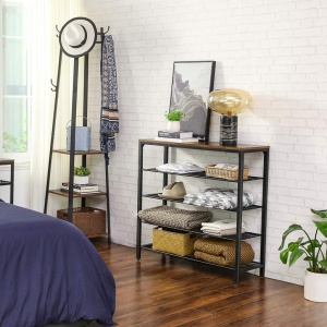 Raft pentru Pantofi Model Jesse, Maro rustic, 100x30x92.5 cm - Img 3