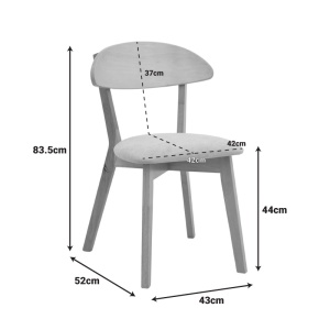Scaun Canon, natural/gri/bej, 43x43x79.5 cm - Img 2