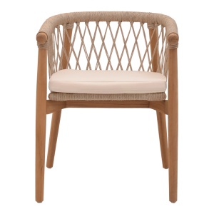 Scaun cu Brate Model Abby, Natur/Crem, 60x58x78 cm - Img 4