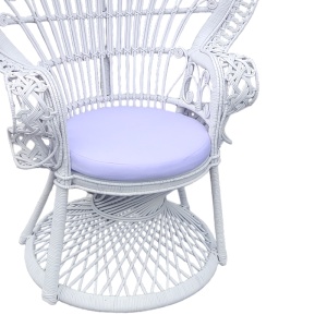 Scaun cu Brate Model Dorothy, Alb/Alb , 115x57x150 cm - Img 3