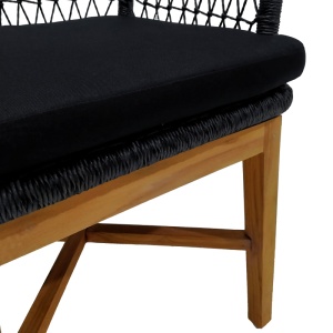 Scaun cu Brate Model Elaiza, Natur/Negru, 58x60x90 cm - Img 7