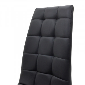 Scaun Darrell piele ecologica negru - metal cromat 42x49x106cm - Img 6