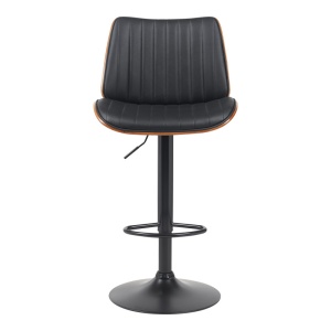 Scaun de bar Amani, negru/nuc, 50.5x54x87.5-107.5 cm - Img 5