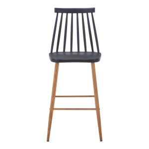 Scaun de bar Aurora I, negru/natural, 42x47x99 cm - Img 3