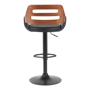 Scaun de bar Fern, negru/nuc, 50x48.5x89-110.5 cm - Img 5