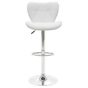 Scaun de bar, inaltime ajustabila, Model Coozy, Alb, 46x47x112 cm - Img 3