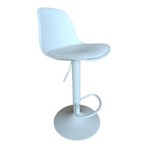 Scaun de bar Louser, alb, 44x46x114 cm