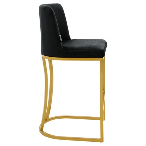 Scaun de bar Model Impartial, Auriu/Negru, 48x46x106 cm - Img 3