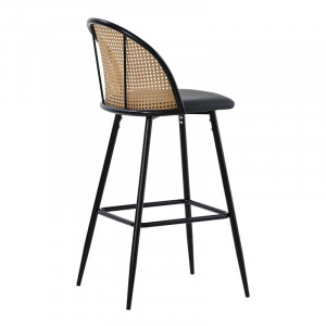 Scaun de bar Model Kace, Natur/Negru, 43x55x102 cm - Img 2