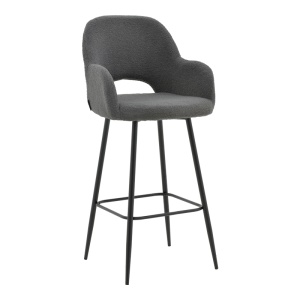 Scaun de bar Renish, gri/negru, 51x57x114 cm