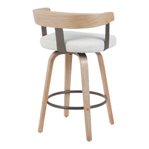 Scaun de bar rotativ Anesy, bej, 54x50x85 cm - Img 2