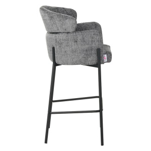 Scaun de bar Tolerse, gri deschis/negru, 55x60x97 cm - Img 3
