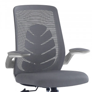 Scaun de birou Enrich cu plasa din material textil de culoare gri - Img 5