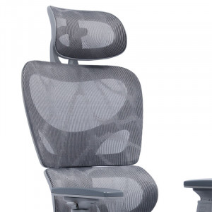 Scaun de birou manager cu suport pentru picioare Thelonius plasa gri - Img 6