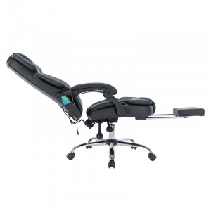 Scaun de birou pentru director Thrive Premium Quality mecanism de masaj de calitate superioara - incalzit spate piele ecologica negru - Img 5