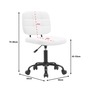 Scaun de birou Sedia, alb, 50x50x75-85 cm - Img 8