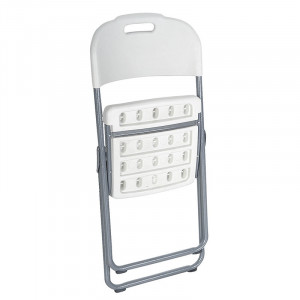 Scaun de camping pliabil Edison cu cadru metalic si plastic alb - Img 2