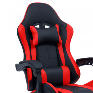 Scaun de gaming William piele ecologica negru - rosu - Img 5