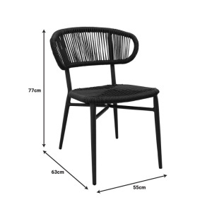 Scaun de Gradina Agus, negru, 55x63x77 cm - Img 10