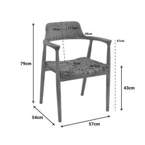 Scaun de Gradina Denverone, natur, 57x54x79 cm - Img 2