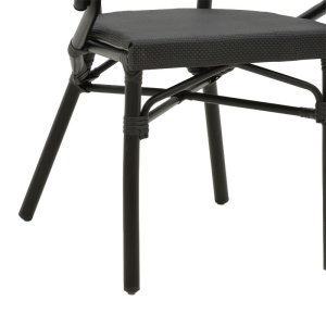 Scaun de grădină Isaia Negru 57x57x83 cm - Img 7