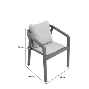 Scaun de Gradina Malibu II, bej, 58x63x74 cm - Img 9