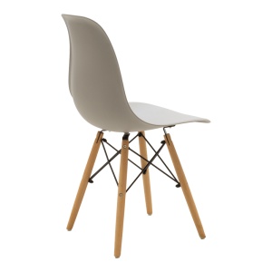 Scaun dining Julita, din polipropilenă, Gri/Natur/Negru, 46 × 52 × 81 cm - Img 2