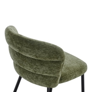 Scaun dining Mercy, tapițat cu material textil, Verde măsliniu/Negru, 57 × 60,5 × 79 cm - Img 7