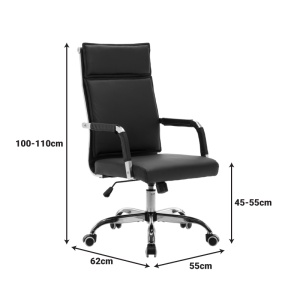 Scaun directorial Mavel, alb, 55x62x100-110 cm - Img 10