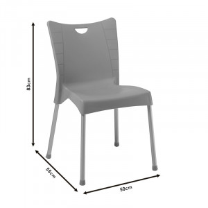 Scaun exterior Crafted plastic culoare albastru inchis - picior de aluminiu - Img 4