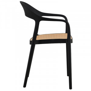 Scaun exterior Ember cu protectie UV plastic bej-negru 52.5x56.5x81cm - Img 3