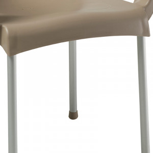 Scaun exterior Feast plastic culoare cappuccino, picior de aluminiu - Img 3