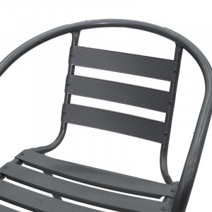Scaun exterior Tade din metal de culoare gri inchis - Img 5