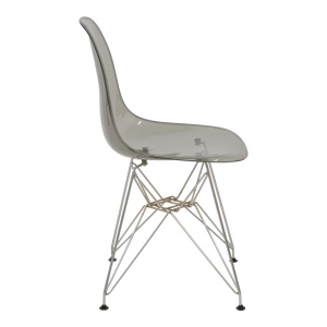 Scaun Model Adelle, Gri transparent/Argintiu, 46x55x81 cm - Img 3