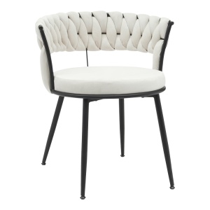 Scaun Model Alkia, Crem/Negru, 60x57x68 cm