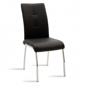 Scaun Model Ariadne, Negru/Crom, 43x63x96 cm - Img 1