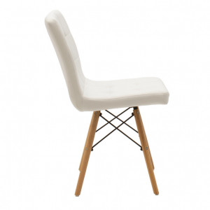Scaun Model Cian, Alb/Stejar, 43x56x81 cm - Img 3