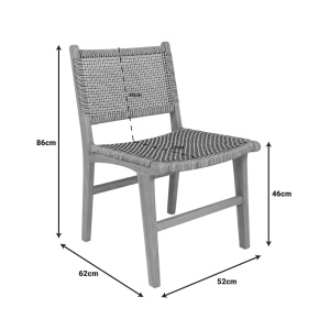 Scaun Model Darien, Natur/Negru/Crem, 52x62x86 cm - Img 6