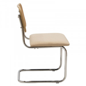 Scaun Model Lusy, Bej/Crom, 46.5x50x79.5 cm - Img 3