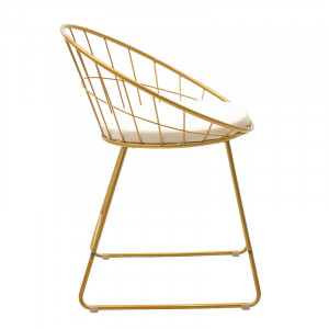 Scaun Model Seth, Auriu/alb, 58x50x71 cm - Img 4